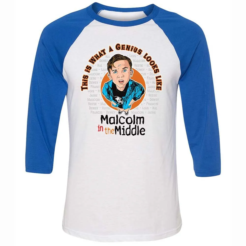 Unisex 3/4 Baseball Tee - D4UV7D98 - White/True Royal - 10