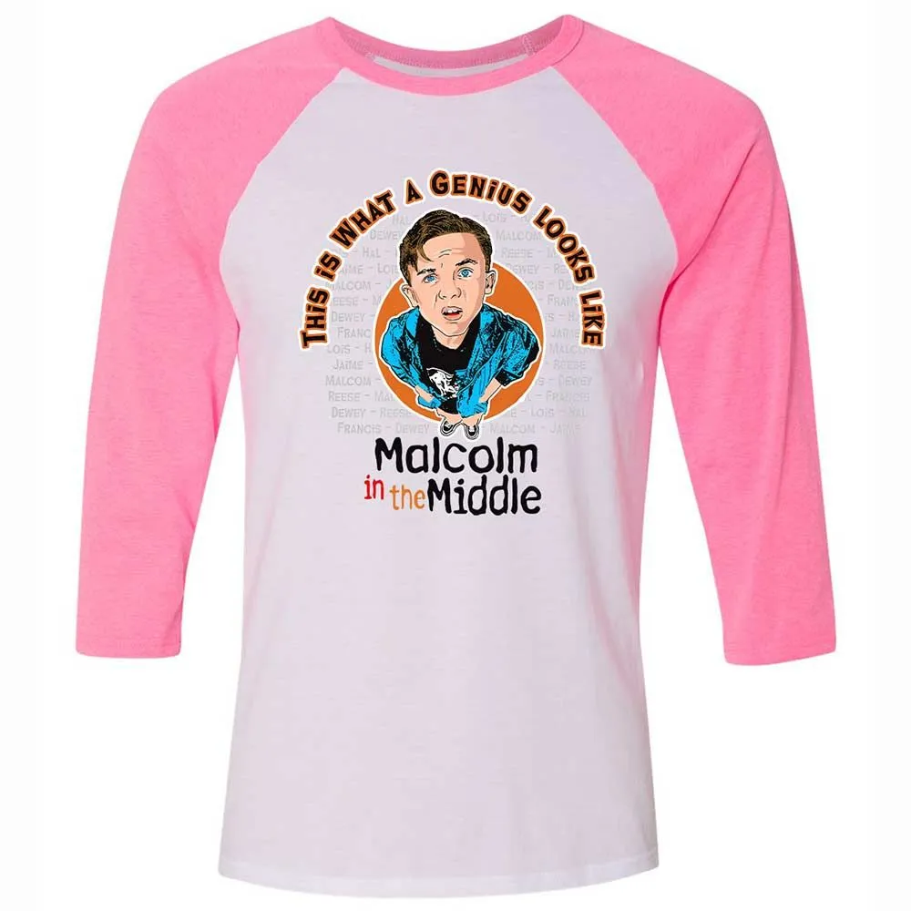 Unisex 3/4 Baseball Tee - D4UV7D98 - White/Neon Pink - 12