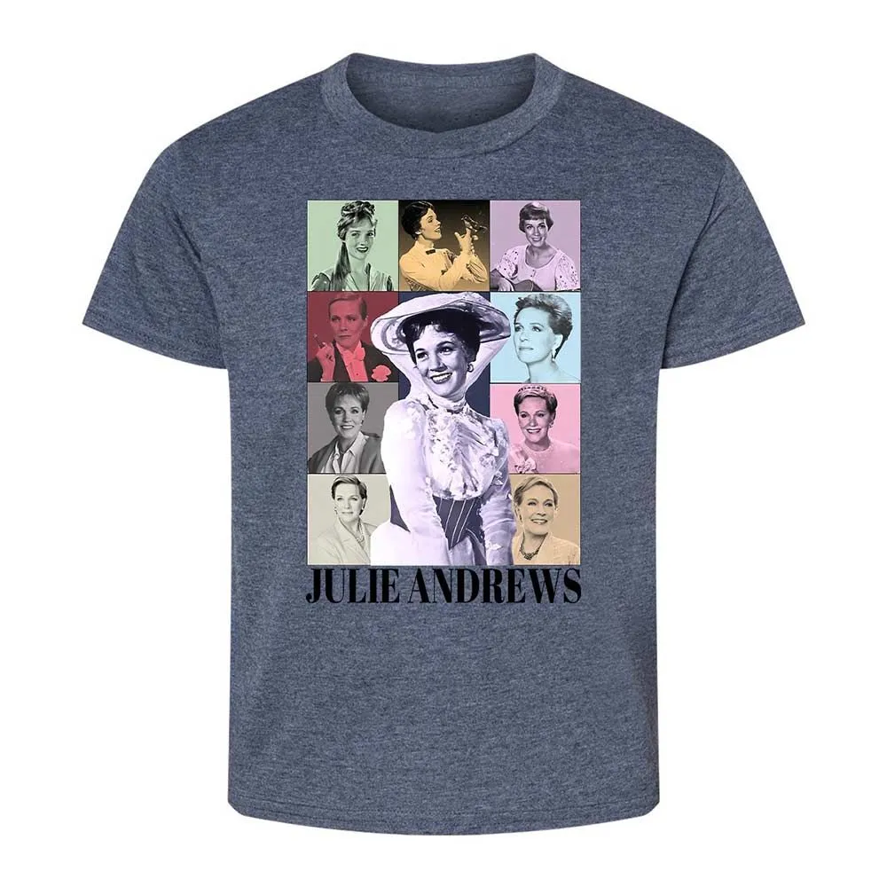 Kids T-Shirt - White - Heather Navy - 15