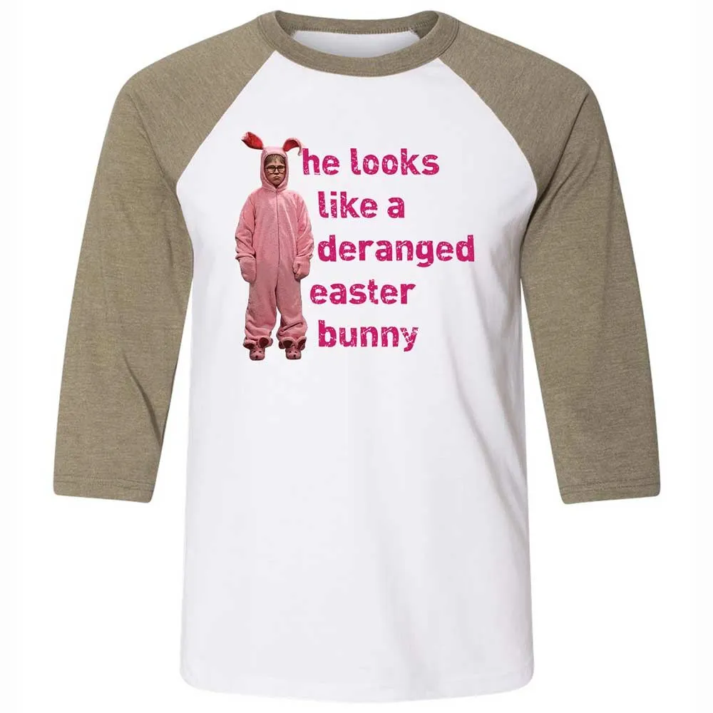 He Looks Like a Deranged Easter Bunny - White/Heather Olive - 4