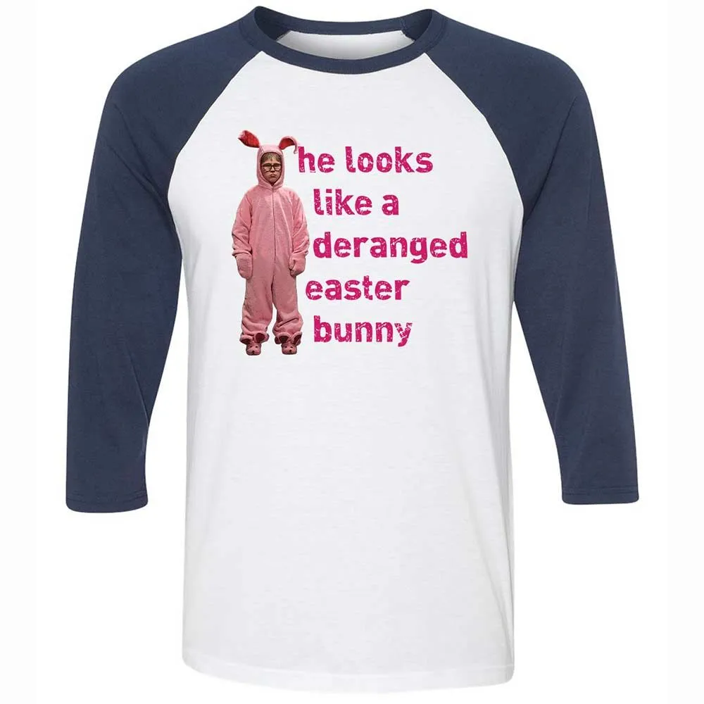 He Looks Like a Deranged Easter Bunny - White/Navy - 8