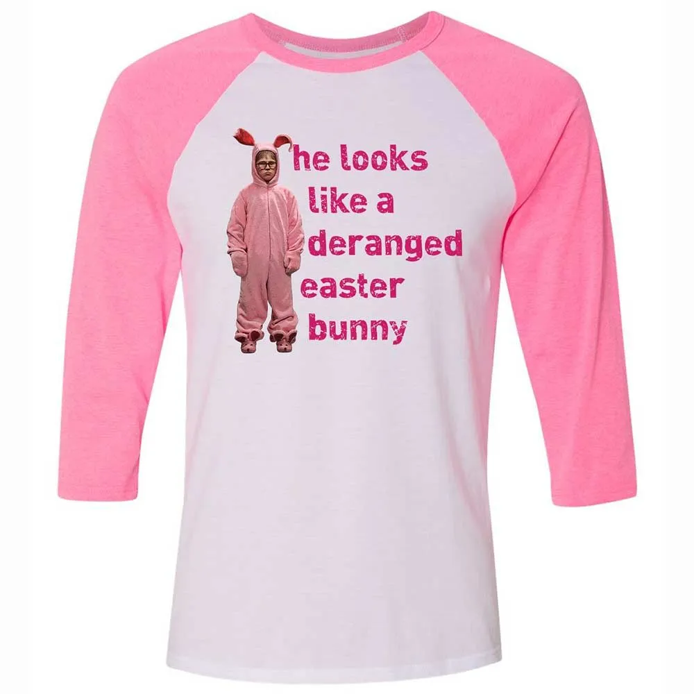 He Looks Like a Deranged Easter Bunny - White/Neon Pink - 12