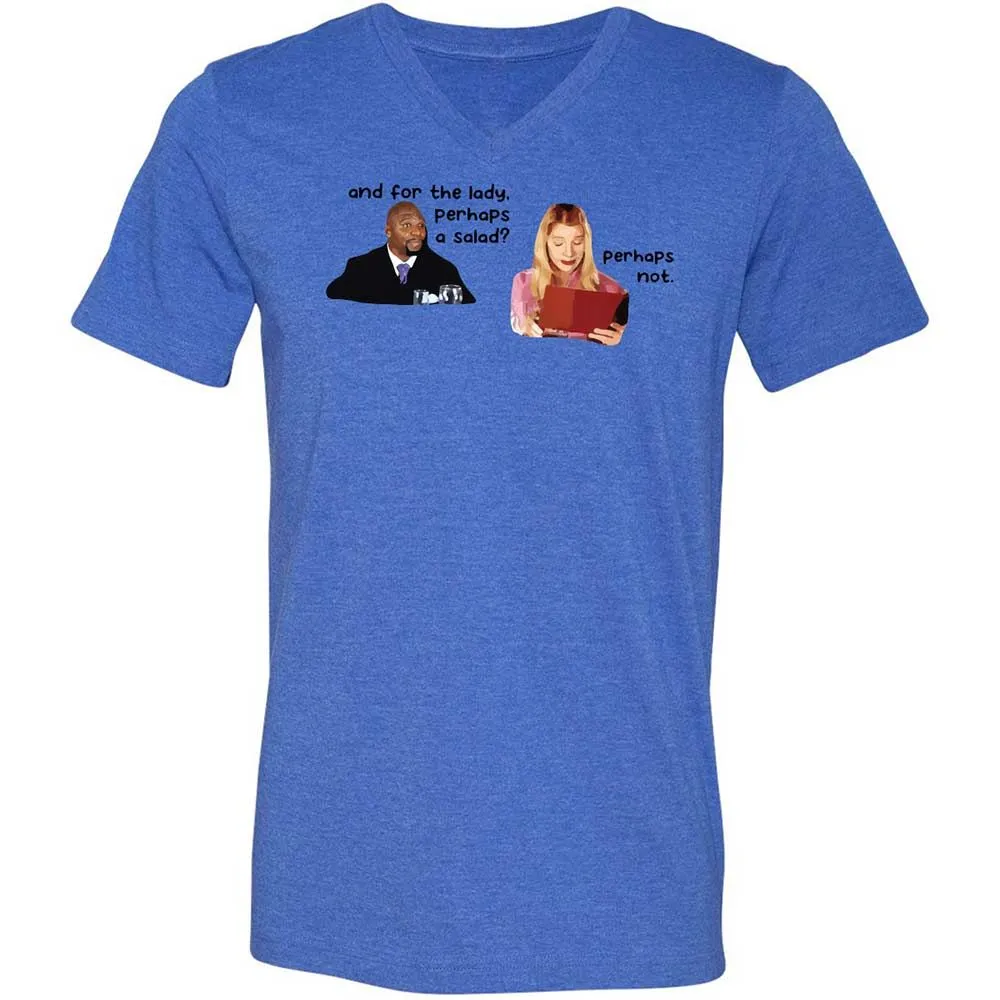 Unisex V-Neck T-Shirt - CBVWTR2Z - Heather True Royal - 4