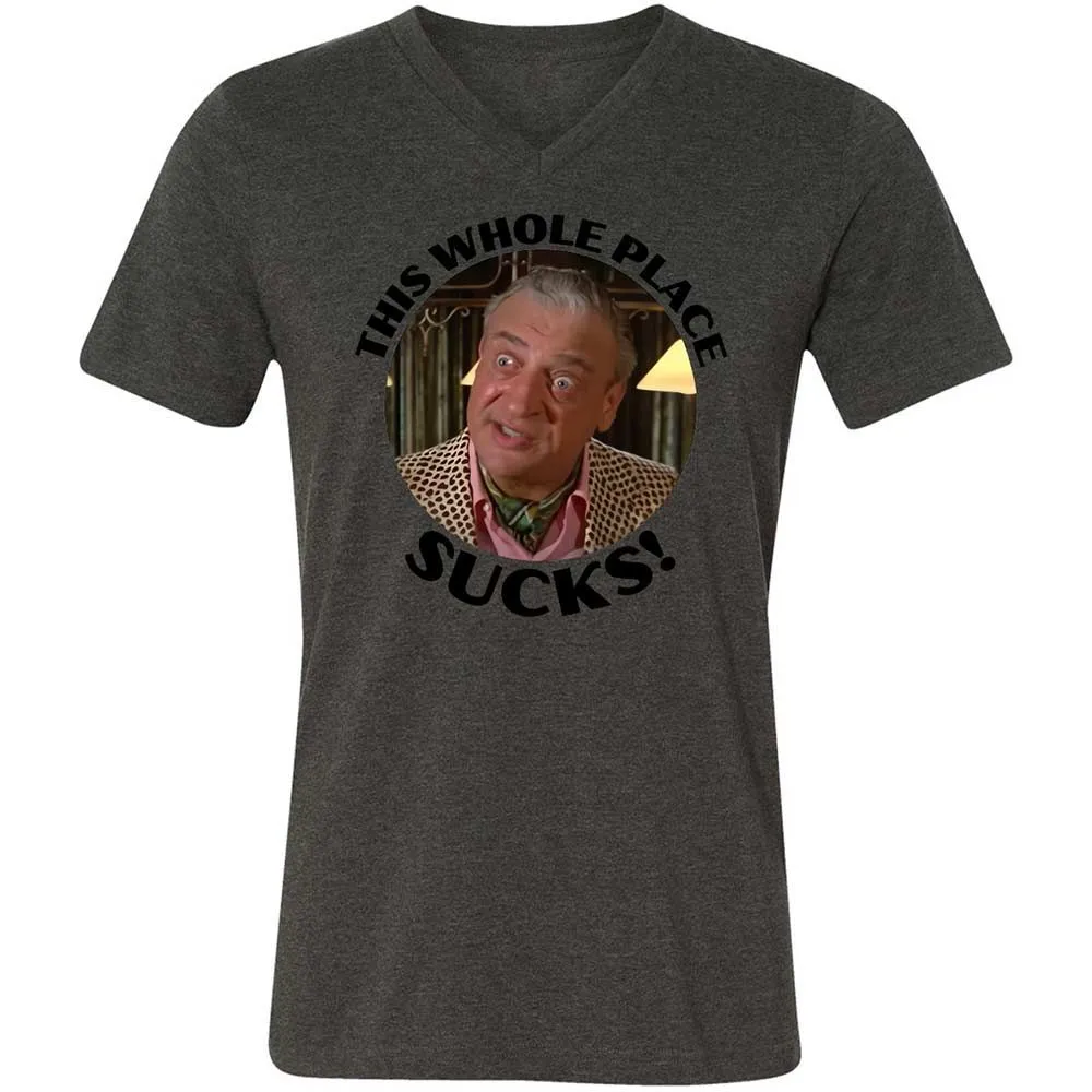 Unisex V-Neck T-Shirt - UZTSN6TW - Dark Grey Heather - 8