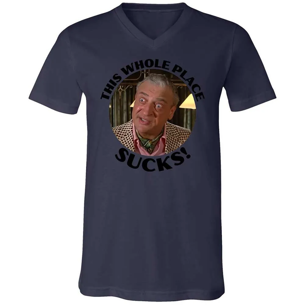 Unisex V-Neck T-Shirt - UZTSN6TW - Navy - 12