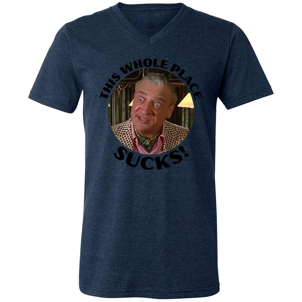 Unisex V-Neck T-Shirt - UZTSN6TW - Heather Navy - 13