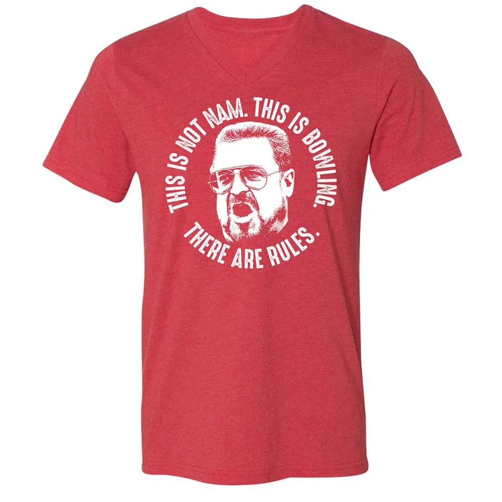 Unisex V-Neck T-Shirt - DUFJ6JZK - Heather Red - 7