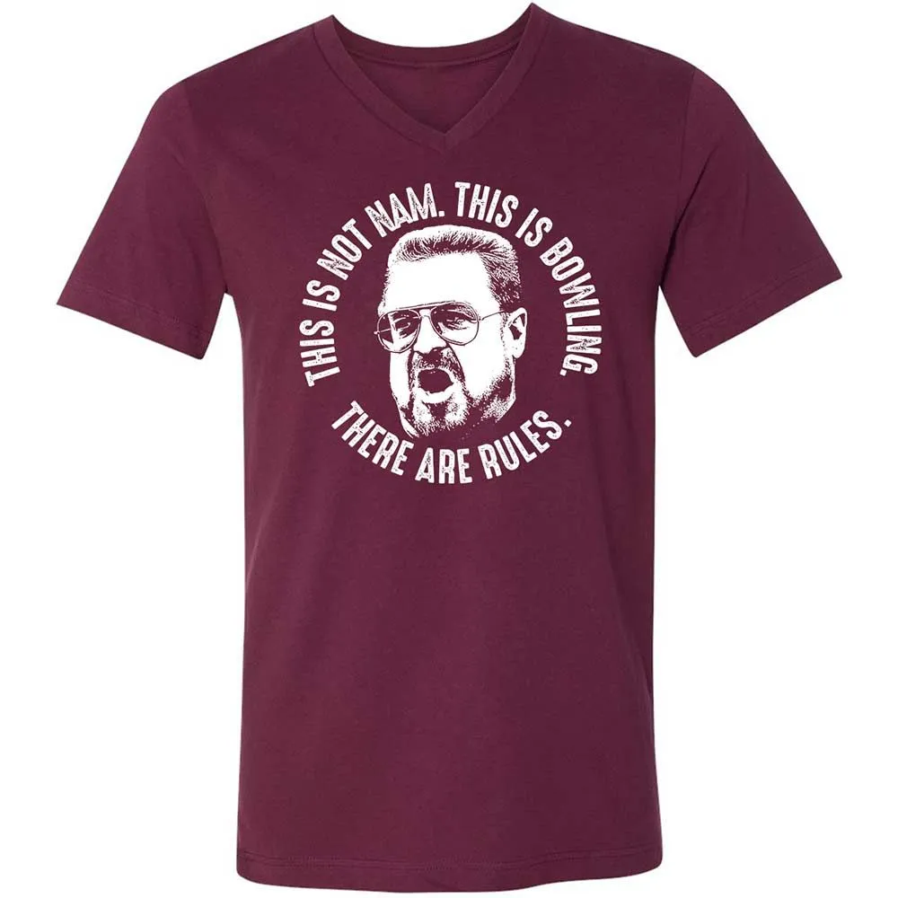 Unisex V-Neck T-Shirt - DUFJ6JZK - Maroon - 8