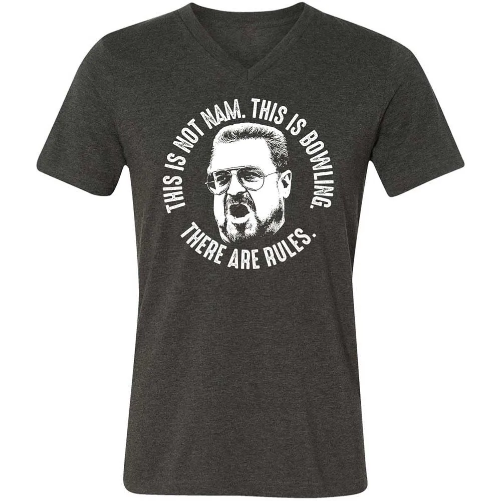 Unisex V-Neck T-Shirt - DUFJ6JZK - Dark Grey Heather - 9