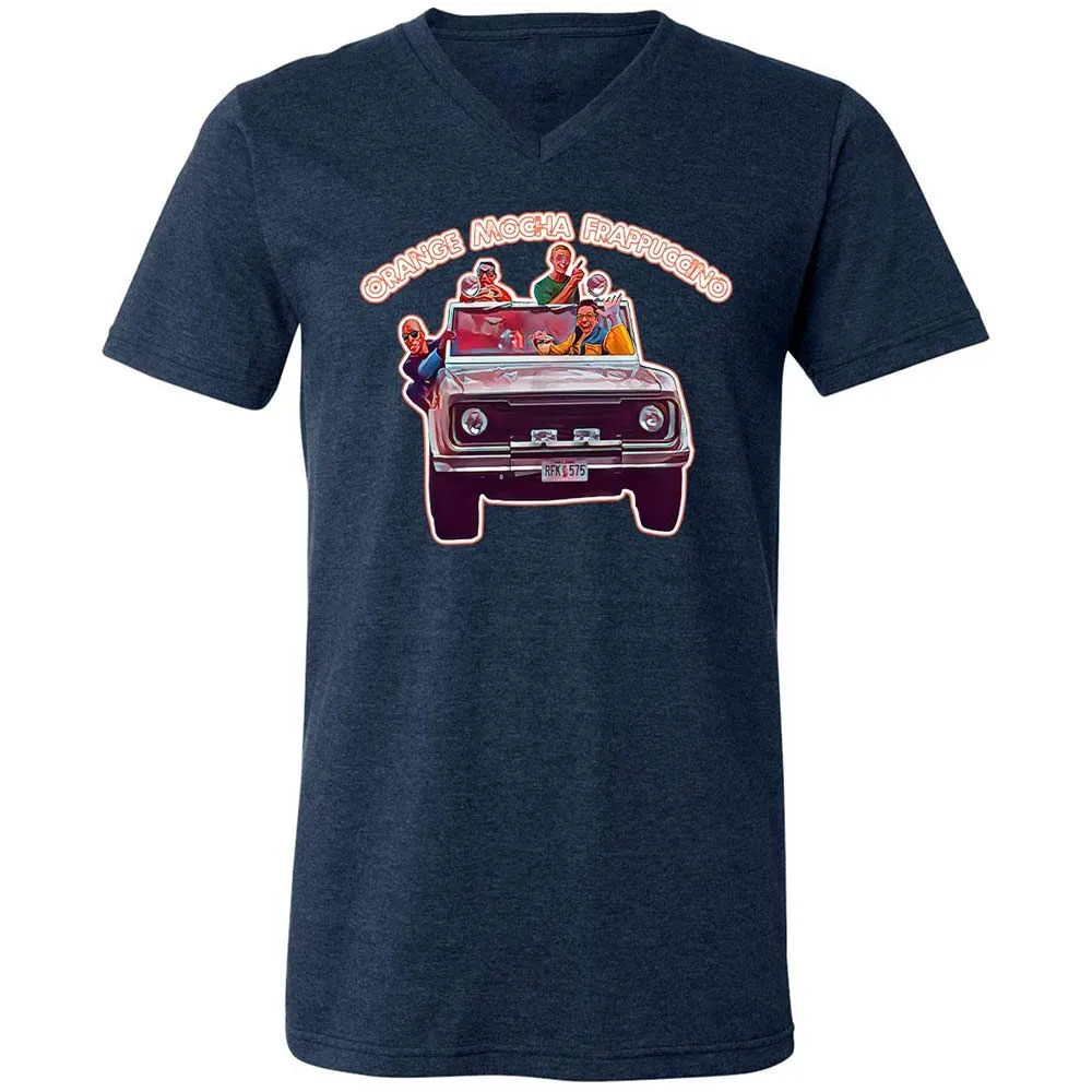 Unisex V-Neck T-Shirt - N4HQE1B5 - Heather Navy - 3
