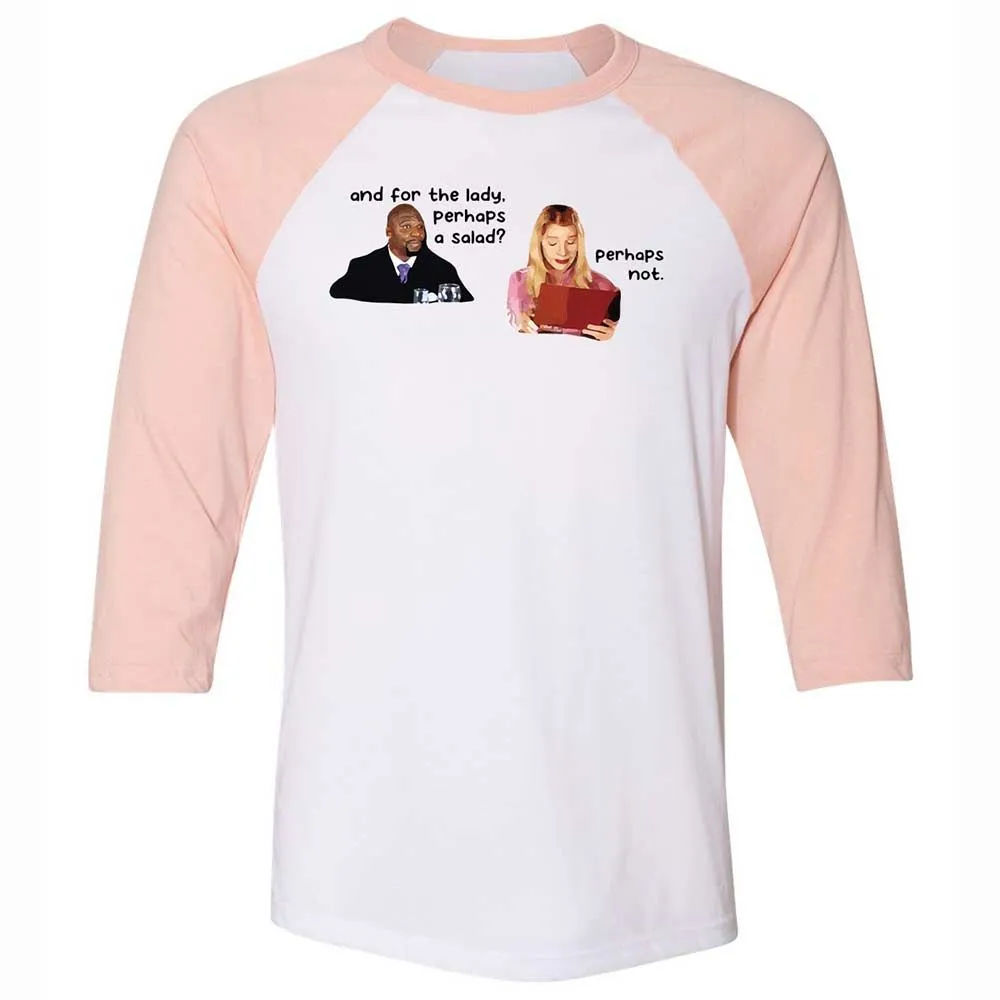 Unisex 3/4 Baseball Tee - P3DVU6E8 - White/Heather Peach - 5