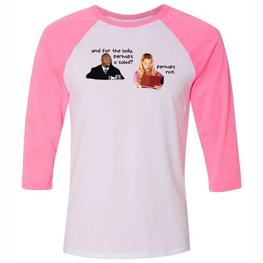 Unisex 3/4 Baseball Tee - P3DVU6E8 - White/Neon Pink - 12