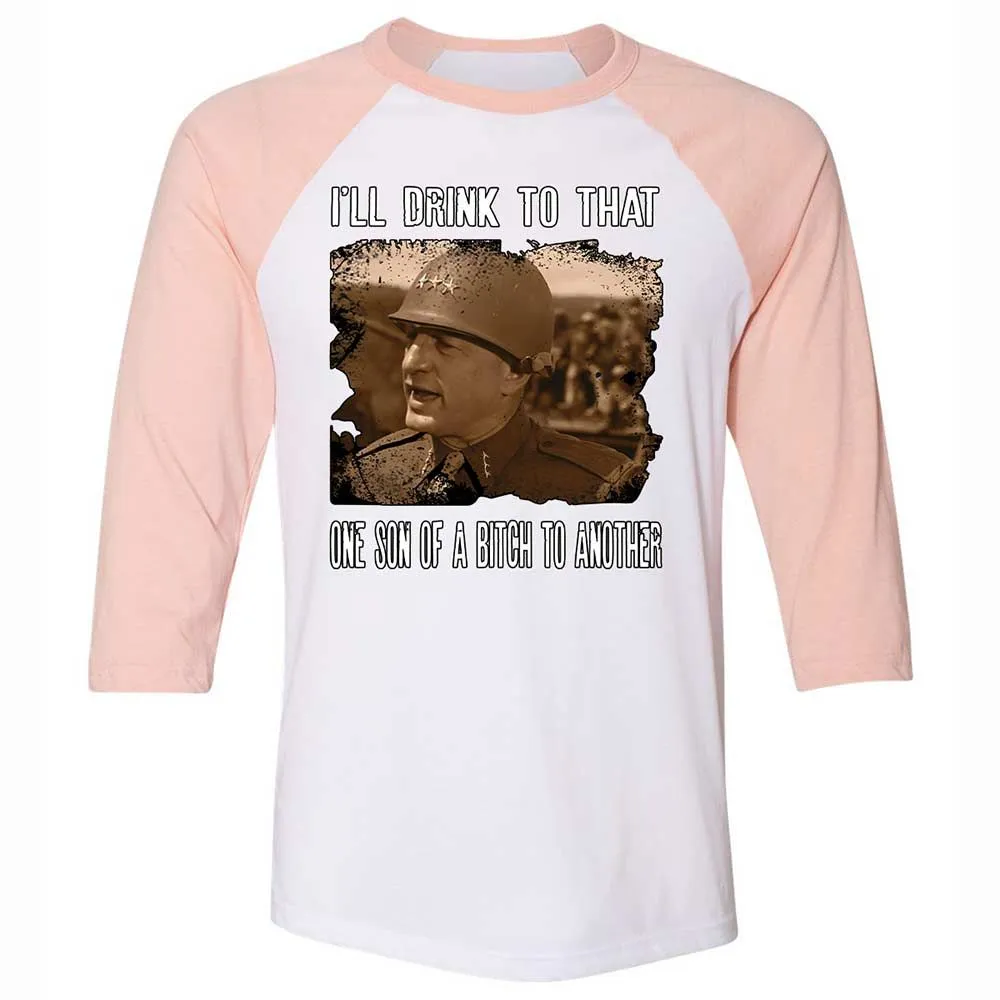 Unisex 3/4 Baseball Tee - N9WQAD78 - White/Heather Peach - 5