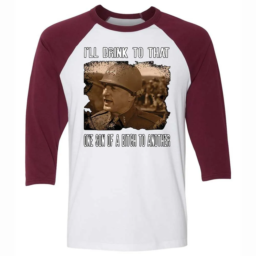 Unisex 3/4 Baseball Tee - N9WQAD78 - White/Maroon - 7