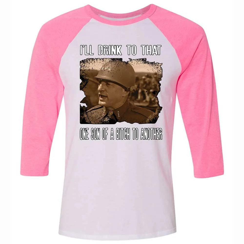 Unisex 3/4 Baseball Tee - N9WQAD78 - White/Neon Pink - 12