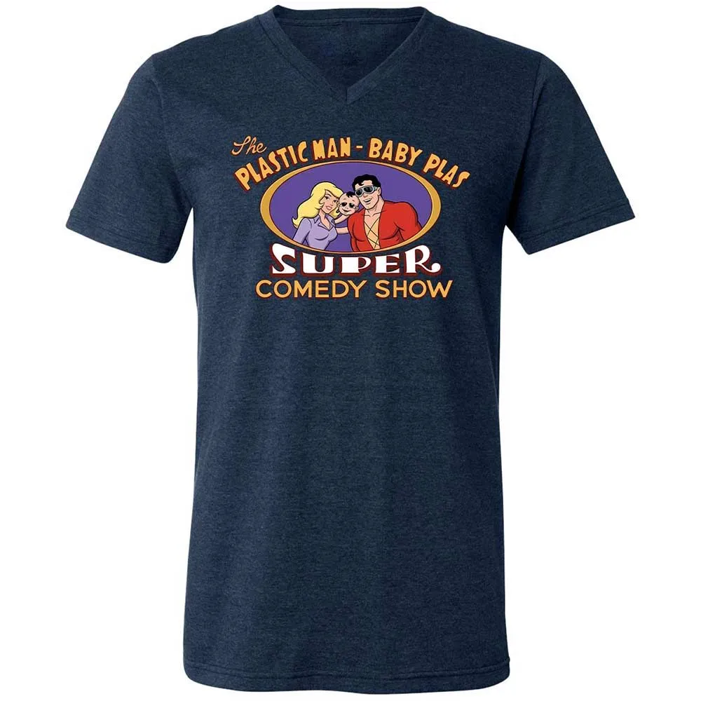 Unisex V-Neck T-Shirt - RZEMQHBU - Heather Navy - 3