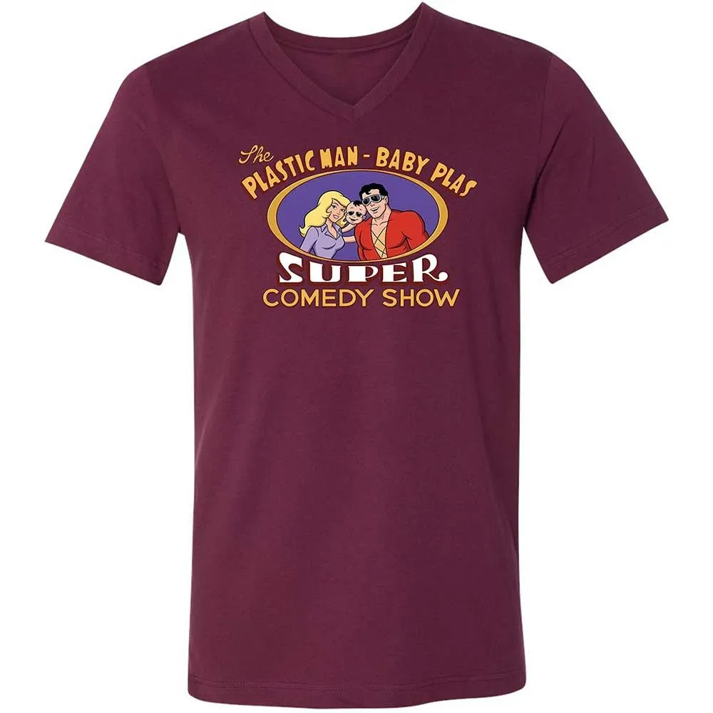 Unisex V-Neck T-Shirt - RZEMQHBU - Maroon - 8