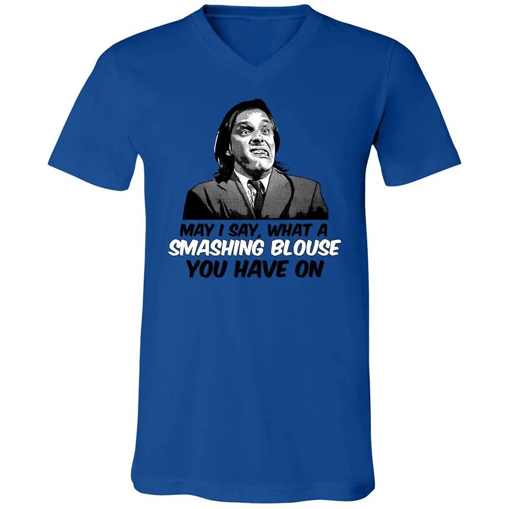 Unisex V-Neck T-Shirt - 1C83F6LN - True Royal - 3