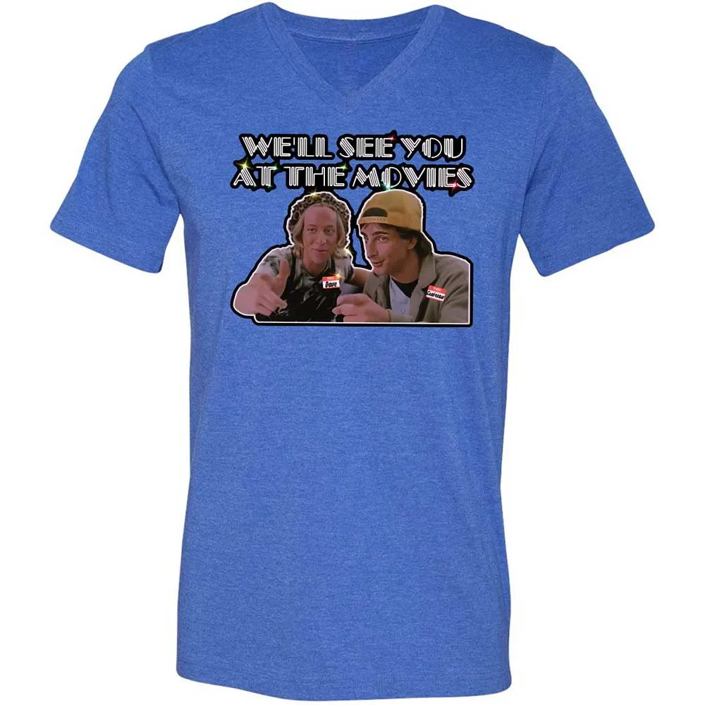 Unisex V-Neck T-Shirt - NZAJ9W88 - Heather True Royal - 5