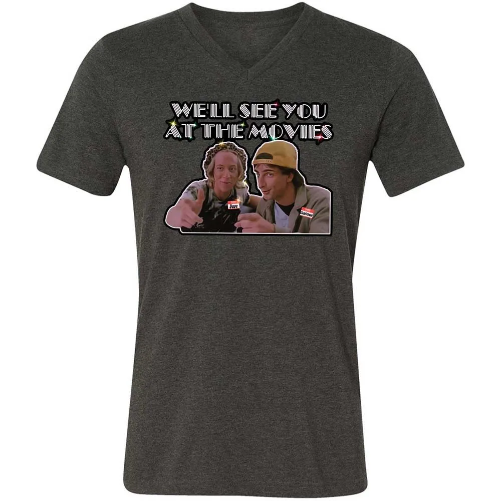Unisex V-Neck T-Shirt - NZAJ9W88 - Dark Grey Heather - 9