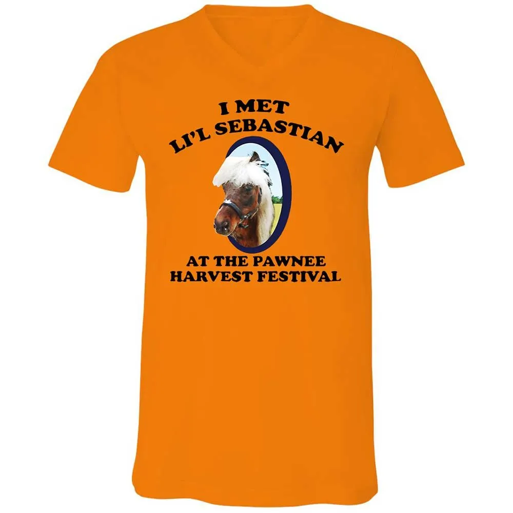 Unisex V-Neck T-Shirt - 8Z1V2HKT - Orange - 7