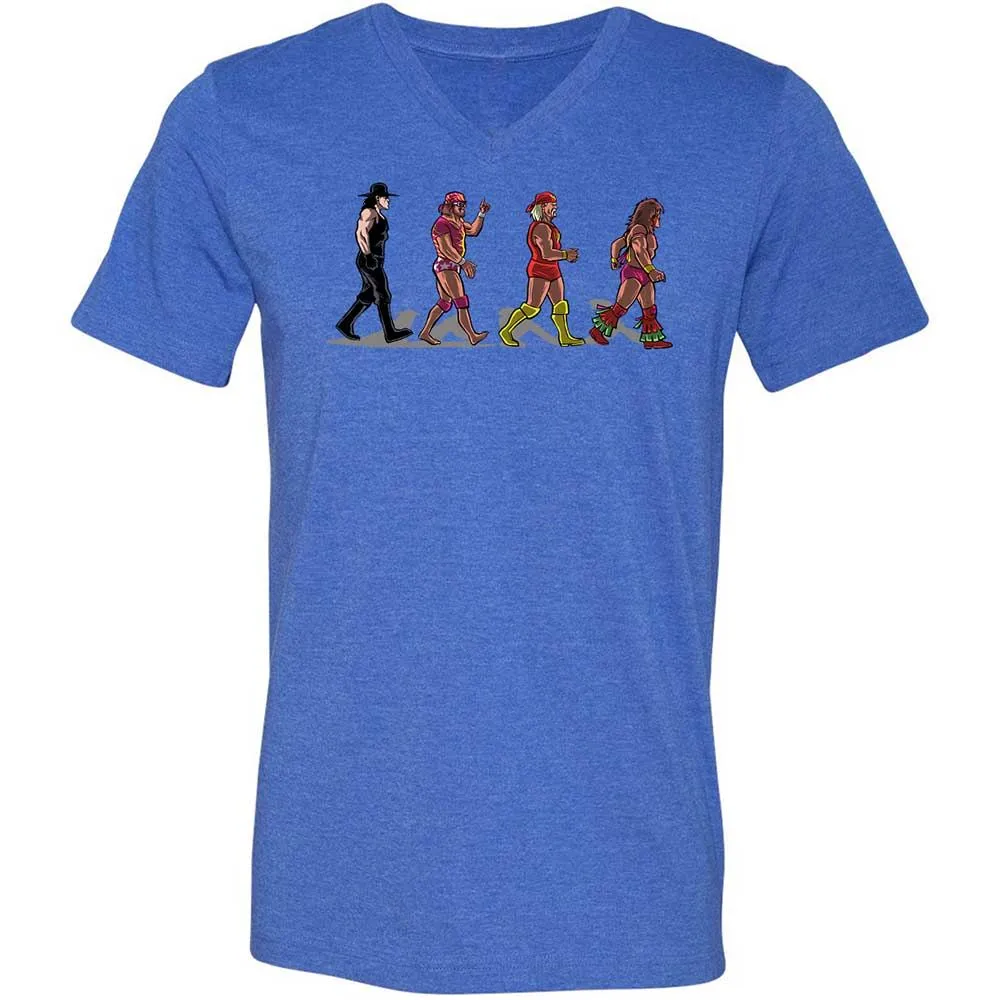 Unisex V-Neck T-Shirt - K9SA8NGQ - Heather True Royal - 4