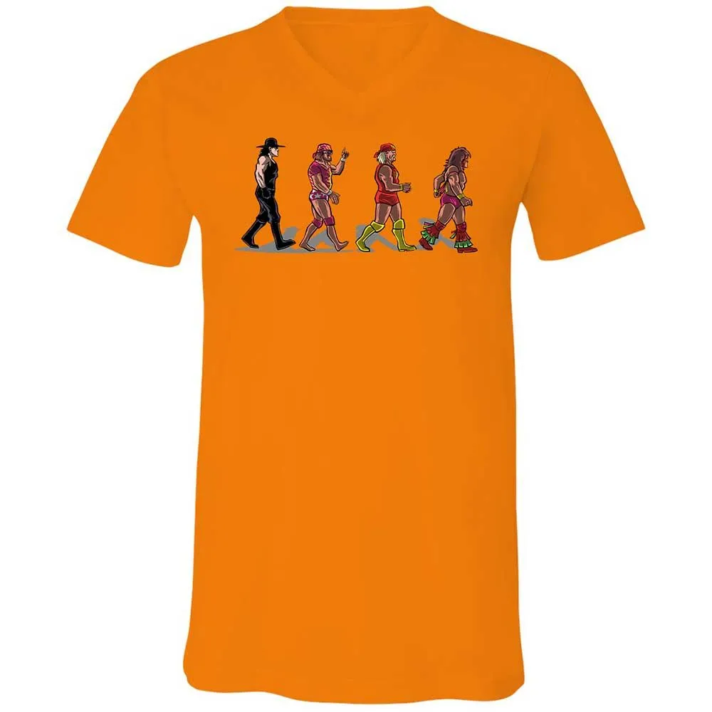 Unisex V-Neck T-Shirt - K9SA8NGQ - Orange - 7