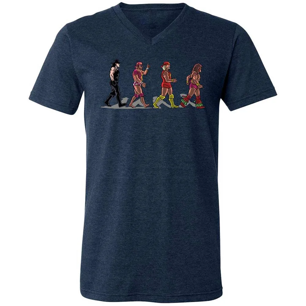 Unisex V-Neck T-Shirt - K9SA8NGQ - Heather Navy - 13