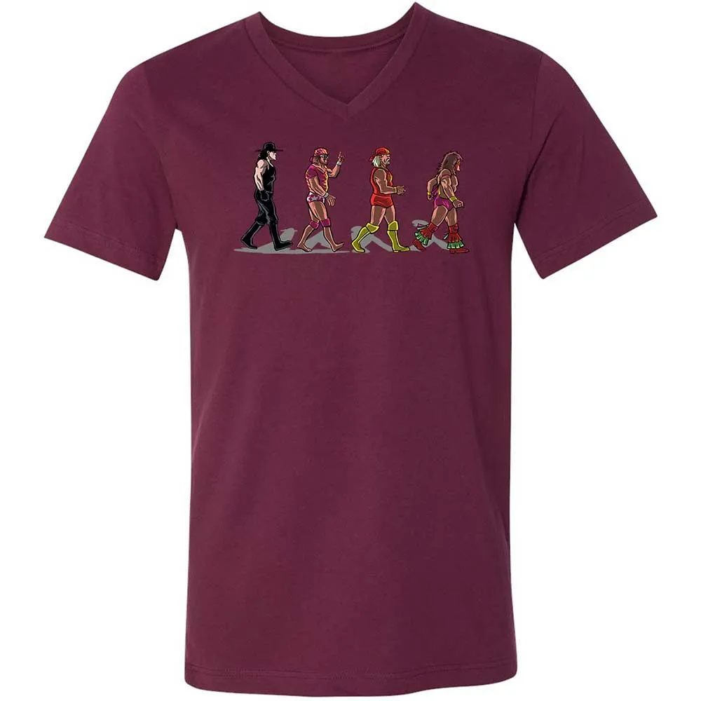 Unisex V-Neck T-Shirt - K9SA8NGQ - Maroon - 14