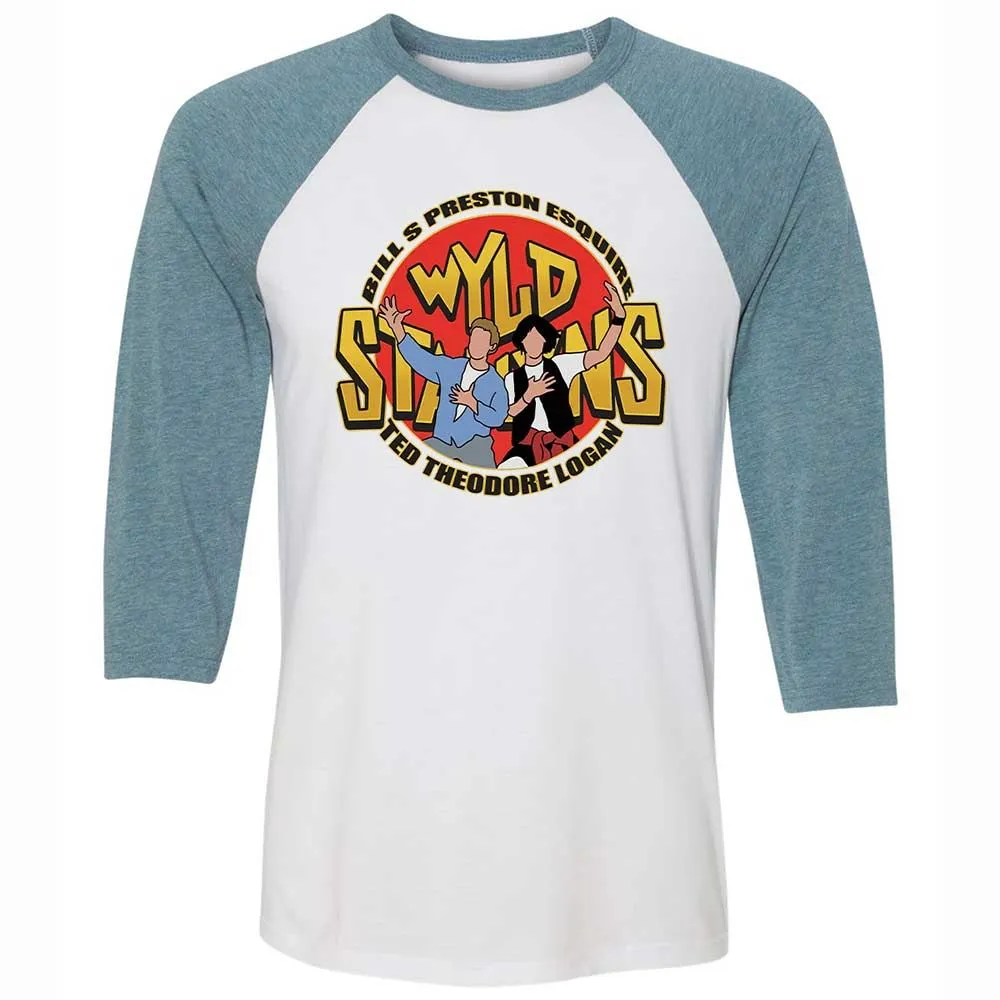 Unisex 3/4 Baseball Tee - X9GCH271 - White/Denim - 3