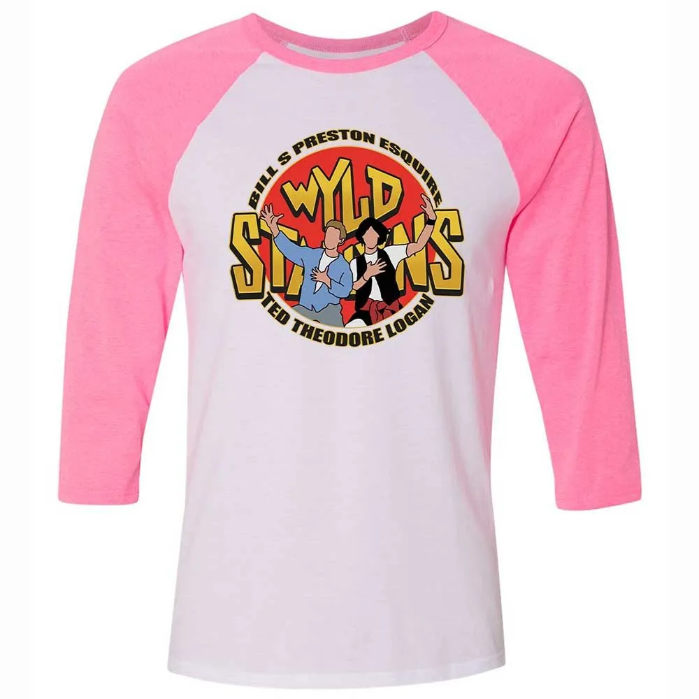 Unisex 3/4 Baseball Tee - X9GCH271 - White/Neon Pink - 12