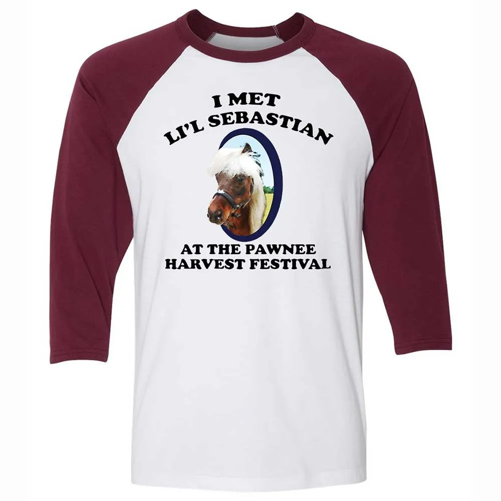Unisex 3/4 Baseball Tee - H2J1LC2W - White/Maroon - 7