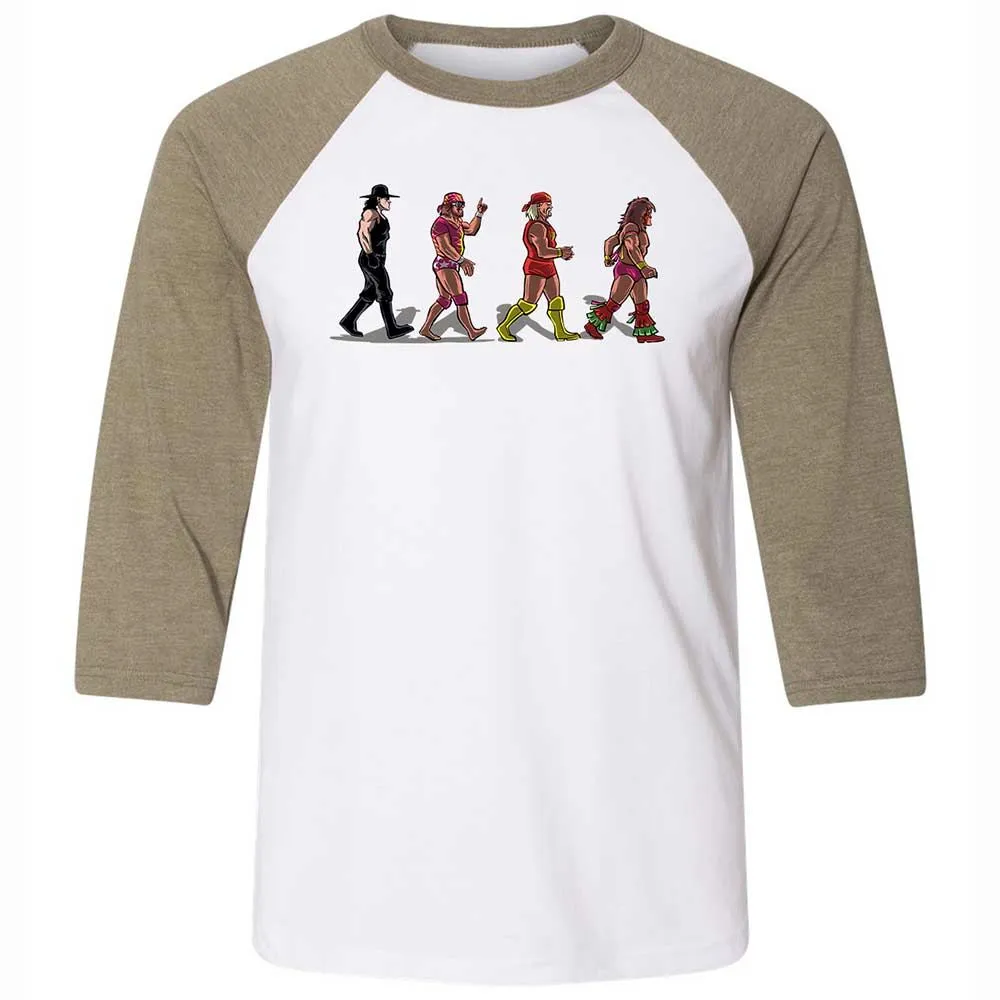 Unisex 3/4 Baseball Tee - KKHLNZA2 - White/Heather Olive - 4