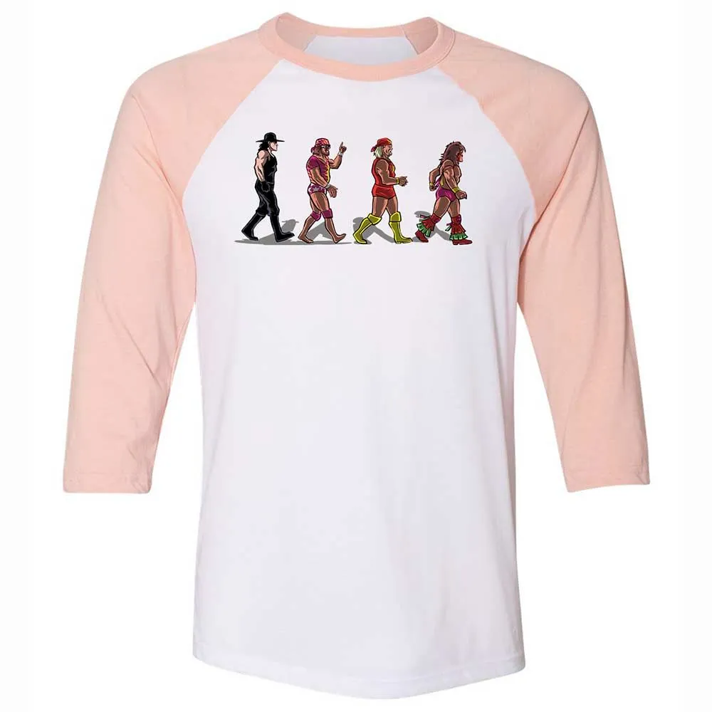 Unisex 3/4 Baseball Tee - KKHLNZA2 - White/Heather Peach - 5