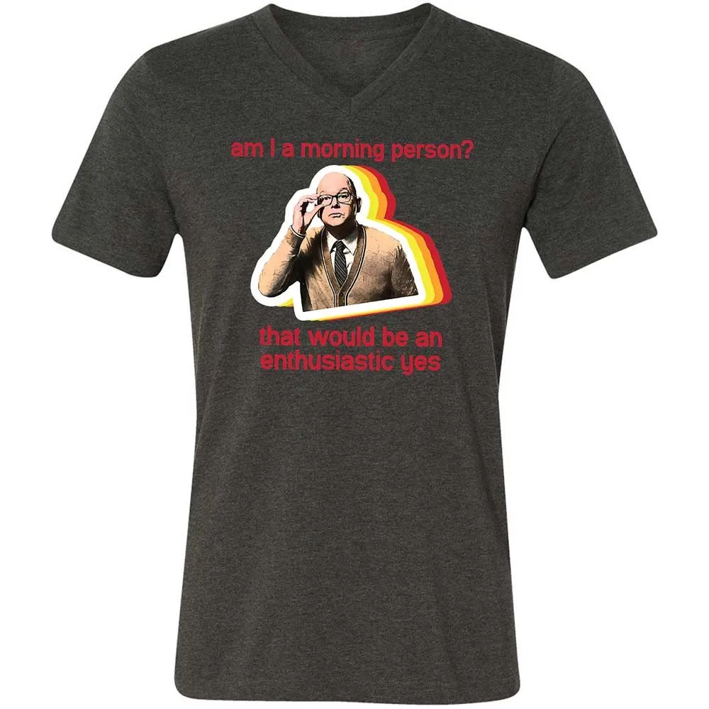 Unisex V-Neck T-Shirt - RNNHSPC7 - Dark Grey Heather - 9