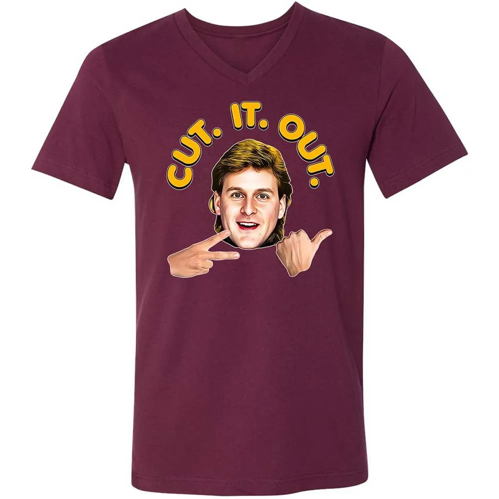 Unisex V-Neck T-Shirt - SGWBHS8H - Maroon - 8
