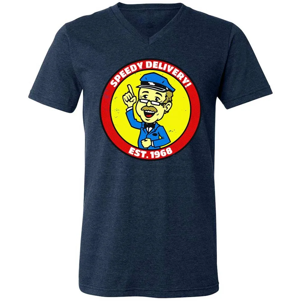 Unisex V-Neck T-Shirt - J7W1R6RQ - Heather Navy - 3
