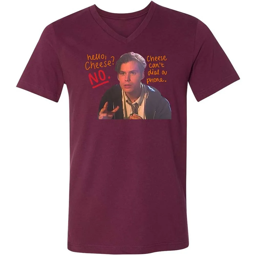 Unisex V-Neck T-Shirt - ZZ75A513 - Maroon - 14