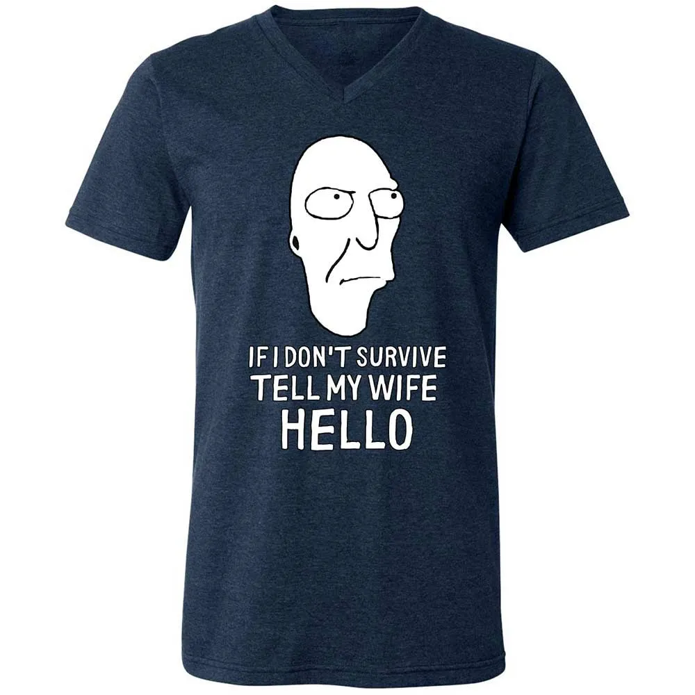 Unisex V-Neck T-Shirt - 25D3E6YT - Heather Navy - 3