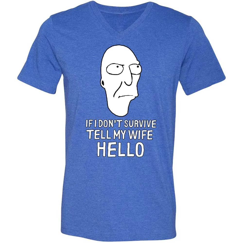 Unisex V-Neck T-Shirt - 25D3E6YT - Heather True Royal - 5