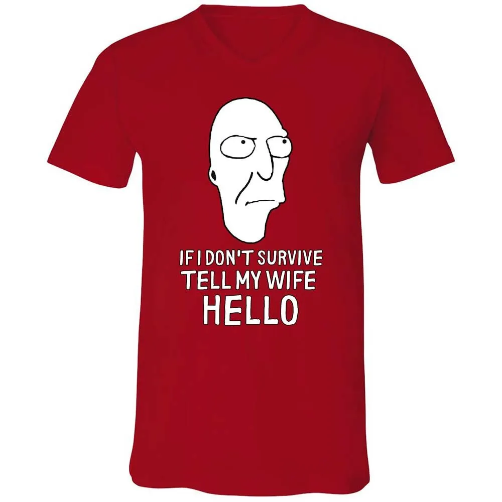 Unisex V-Neck T-Shirt - 25D3E6YT - Red - 6