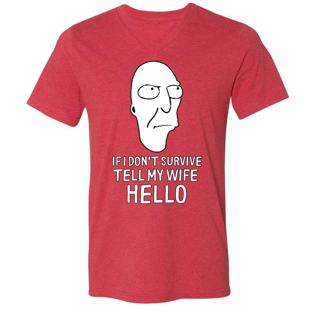 Unisex V-Neck T-Shirt - 25D3E6YT - Heather Red - 7
