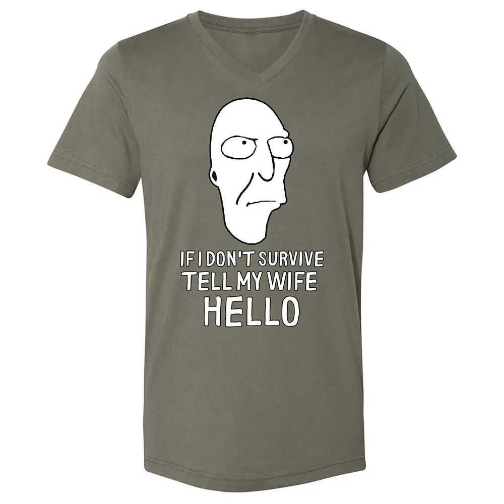 Unisex V-Neck T-Shirt - 25D3E6YT - Military Green - 11
