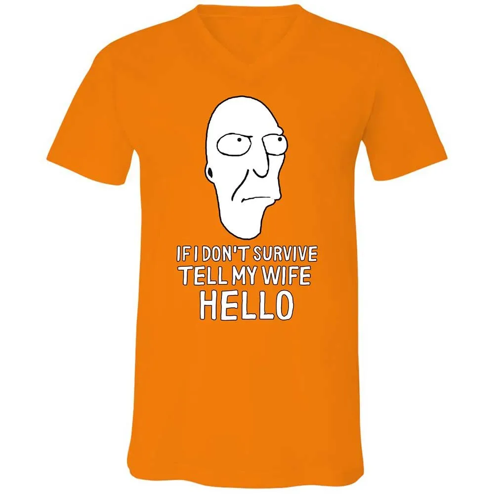 Unisex V-Neck T-Shirt - 25D3E6YT - Orange - 12