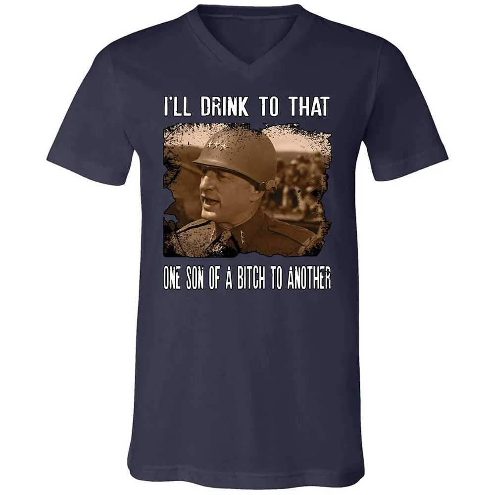 Unisex V-Neck T-Shirt - 4W4V21LE - Navy - 2
