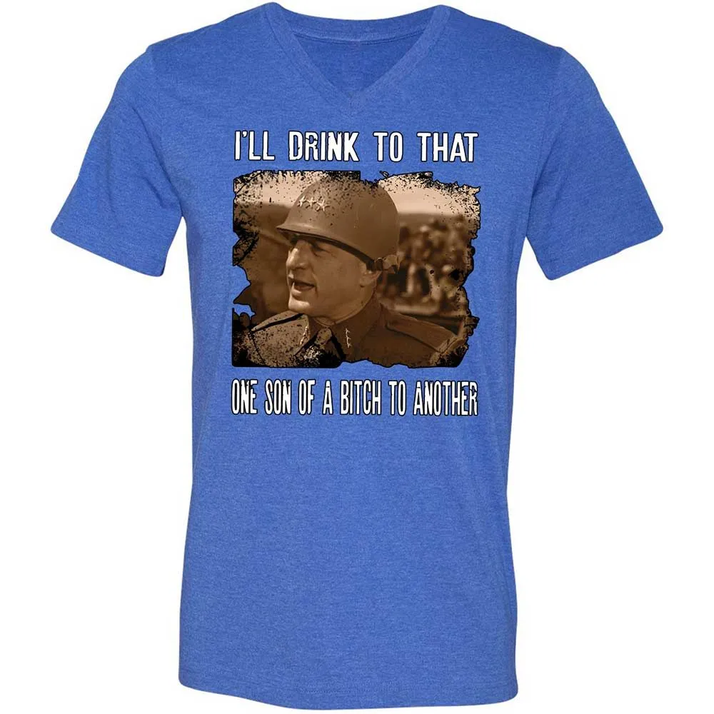 Unisex V-Neck T-Shirt - 4W4V21LE - Heather True Royal - 5