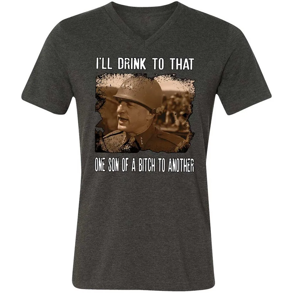 Unisex V-Neck T-Shirt - 4W4V21LE - Dark Grey Heather - 9
