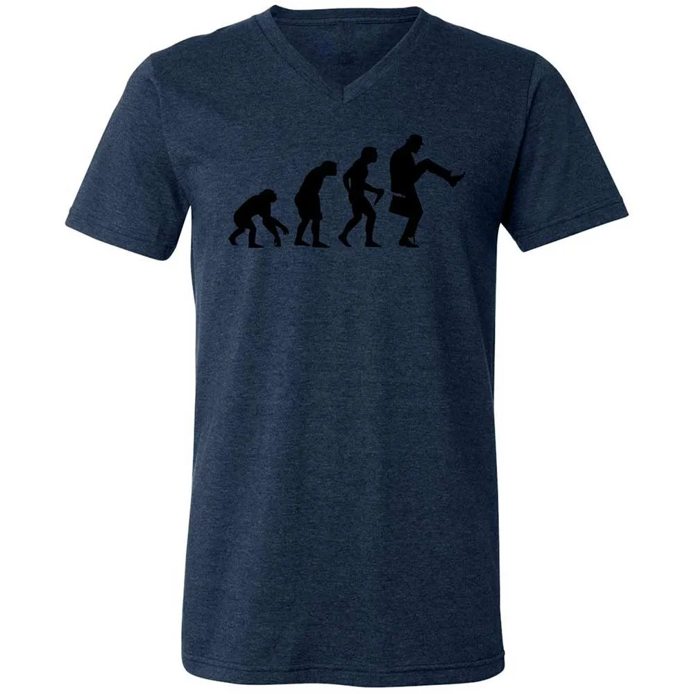 Unisex V-Neck T-Shirt - 7A2C82YS - Heather Navy - 13