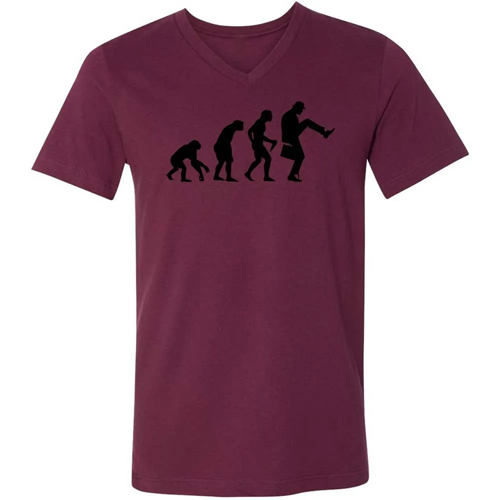 Unisex V-Neck T-Shirt - 7A2C82YS - Maroon - 14