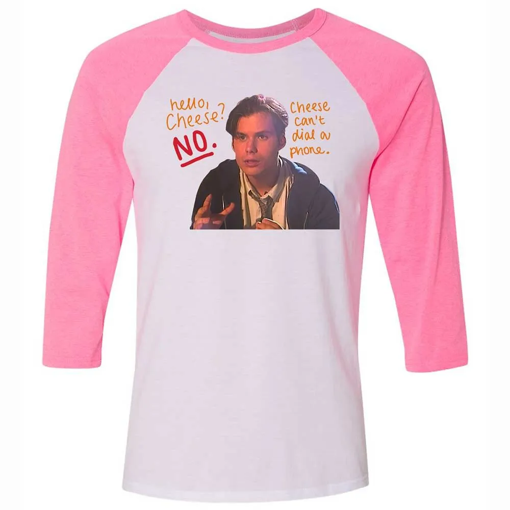 Unisex 3/4 Baseball Tee - QQUCXYVY - White/Neon Pink - 12